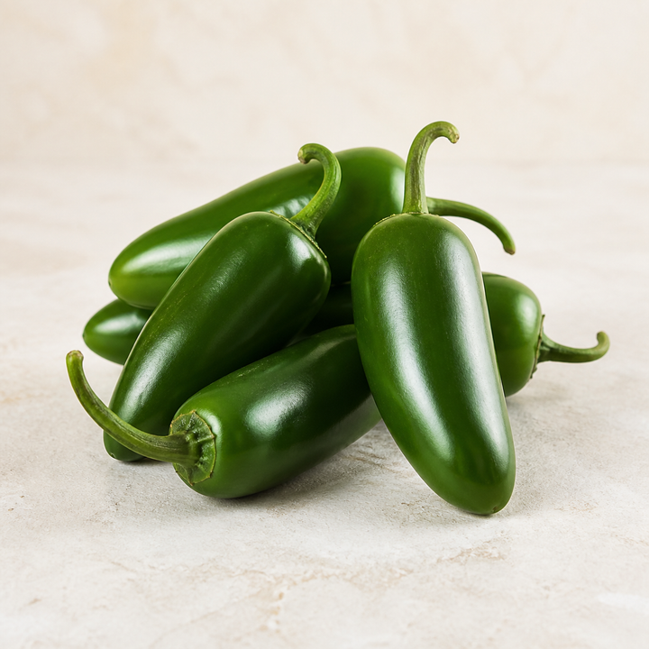 Frische grüne Jalapeño Chilis